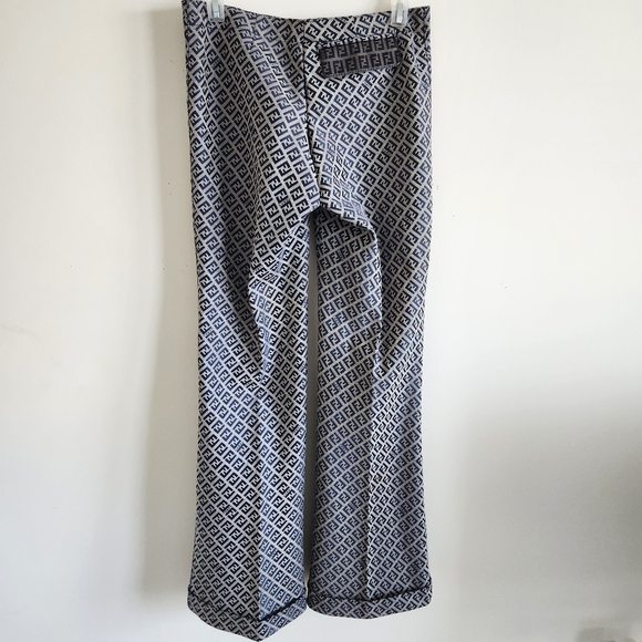 Fendi Authentic Women’s Logo Jacquard Pants Size US 8 - Picture 9 of 11